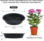 TITE Plant Saucer 16 inch,Heavy Large Planter Durable Thicker Plastic Plant Trays for Indoors and Outdoor,Plant Saucer Drip Trays,Black (16 inch, Black)