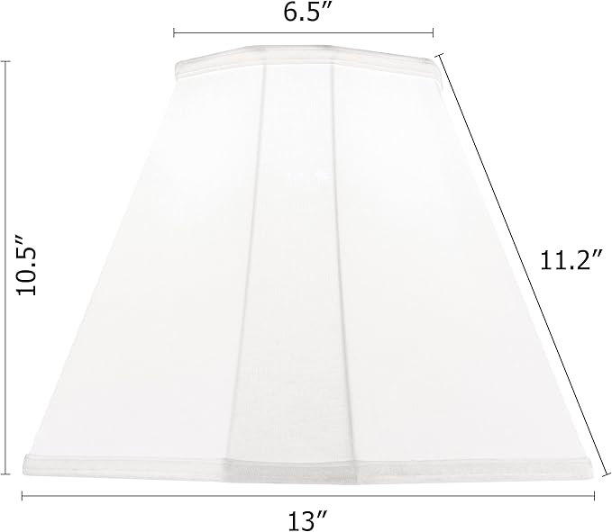 GO&SO Set of 2 Off White Fabric Lampshade Bell Lamp Shades,6.5"Top x 13"Bottom x 10.5''Height, Traditional Linen Lamp Shade for Table & Floor Lamps -Hand Crafted -Spider Fitter -Medium Decor Shades