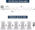 120 LED Green String Lights, 40ft Green Halloween Lights Outdoor Indoor Clear Wire 8 Modes Waterproof Plug in Twinkle Fairy Light for Room Tree Christmas Halloween Decorations