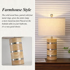 Retro Table Lamp,Farmhouse Nightstand Lamp,Rustic Wood Bedside Lamps,Desk Lamp for Bedroom Living Room Patio Hallway Hotel,UL Listed,Bulbs Included,Set of 2
