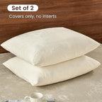 PHF Super Soft Velvet Pillowcases Standard Size, No Insert, 2 Pack Luxury Cozy Warm Pillow Shams Covers with Envelope Closure, 20" X 26" Cozy Fuzzy Flannel Pillow Case, Cream