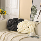 Light Yellow Knot Pillow Ball,Cute Throw Pillows for Bed,Light Yellow Decorative Pillows for Bedroom Aesthetic,Soft Knot Pillow for Couch,Handmade Living Room Throw Pillows17.7inch.