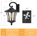YSN 19" Large Outdoor Wall Lights 2 Packs, Black Porch Light Fixture Exterior Sconce Light, Retro Outdoor Lighting Fixtures Wall Mount, Waterproof Outdoor Lights for House Garage Yard