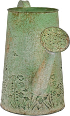 Vintage Metal Watering Can with Handle Rustic Farmhouse Watering Can Flower Pot Distressed Decorative Planter Retro Gardening Flower Bucket for Home Indoor Outdoor Garden Balcony Courtyard(Green#2)