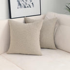 Jeneoo Light Grey Decorative Square Thick Accent Throw Pillow Covers Fine Textured Boucle Couch Cushion Case for Livingroom Sofa Decor, Set of 2, 20 x 20 Inch