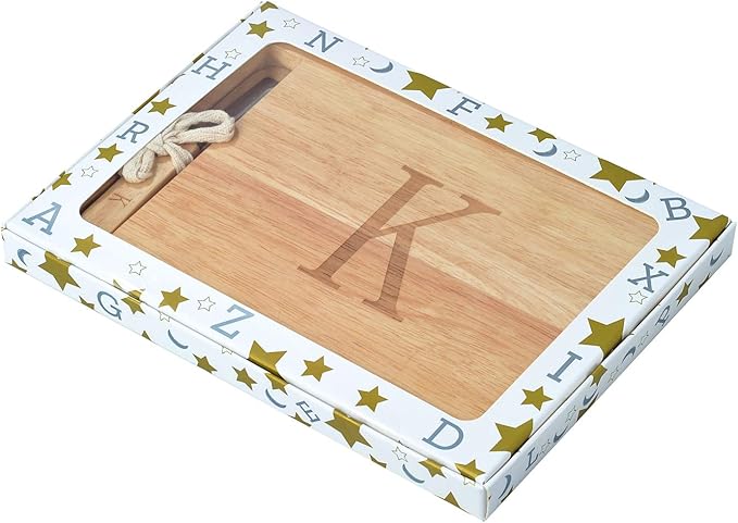 Miicol Wood Charcuterie Board, Monogram Cheese Board 10 Inch, Personalized Initial Cutting Board with Spreader, Unique Housewarming Gift, Ideal for Kitchen, Home, Letter K