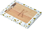 Miicol Wood Charcuterie Board, Monogram Cheese Board 10 Inch, Personalized Initial Cutting Board with Spreader, Unique Housewarming Gift, Ideal for Kitchen, Home, Letter K