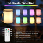 uuffoo 2 Pack LED Lamp Lantern Table Lamp Cordless Shower Lamp IP44 RGB and Warm White Dimmable for Indoor Outdoor Patio Camping Restaurant Home