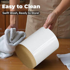 Ceramic Kitchen Utensil Holder for Countertop, Modern Crock with Non-Slip Cork Base, Counter Organizer for Cooking Tools , White