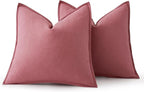 MIULEE Decorative Linen Pillow Covers 20x20 Inch Cranberry Red Boho Farmhouse Neutral Couch Throw Pillows for Bed Pack of 2 Accent Modern Pillowcase Sofa Livingroom Home Decor