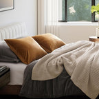 PHF Super Soft Velvet Pillowcases King Size, No Insert, 2 Pack Luxury Cozy Warm Pillow Shams Covers with Envelope Closure, 20" X 36" Cozy Fuzzy Flannel Pillow Case, Brownish Camel
