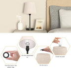 Mini Bedside Lamps for Bedrooms Set of 2 - Nightstand Bedroom Lamps with USB C Port and AC Outlet Charging, Dimmable Touch Small Bed Side Table Lamp, Black Night Stand Light for Kids/Guest Room