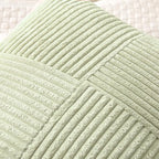 MIULEE Light Green Corduroy Pillow Covers Pack of 2 Boho Decorative Spliced Throw Pillow Covers Soft Solid Couch Pillowcases Cross Patchwork Textured Cushion Covers for Living Room Bed Sofa 18x18 inch