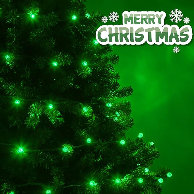 SANJICHA 2-Pack 66FT 200LED Green Halloween Lights for Indoor/Outdoor, Super Bright Plug in Fairy Lights, Waterproof String Lights for Festive Decorations St Patrick's Day Garden Tree
