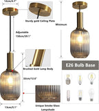 KCO Lighting Mini Smoke Glass Pendant Light Fixture 1-Light Brushed Gold Pendant Lights Kitchen Island Minimalist Globe Pendant Lighting Mid Century Modern Entry Hanging Light