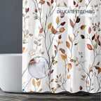 Brown Eucalyptus Leaves Shower Curtain Fall Leaf Floral Shower Curtains for Bathroom Waterproof Polyester Fabric Bath Curtain 72 x 72 Inch with 12 Hooks