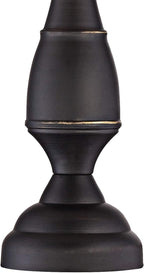 Regency Hill Ben Rustic Farmhouse Traditional Table Lamps 25" Tall Set of 2 Dark Bronze Metal Candlestick White Softback Drum Shade for Bedroom Living Room House Bedside Nightstand Office