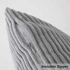 Home Brilliant 2 Packs Decor Soft Decorative Striped Corduroy Velvet Square Throw Pillow Sofa Cushion Covers for Couch, 50cm, 20 x 20 Inch, Light Grey