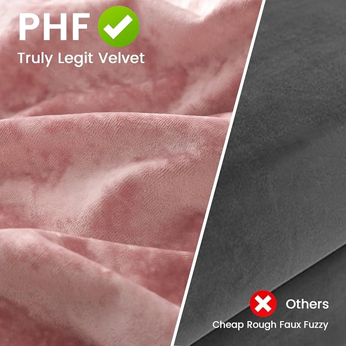 PHF Truly Velvet Euro Sham, 26"x 26",No Insert, 2 Pack Color Gradient Euro Throw Pillow Covers, Ultra Soft Cozy European Pillow Covers for Luxurious Home Decorative, No Shedding, No Pilling, Pink