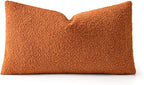 MIULEE Fall 12x20 Inch Textured Boucle Throw Pillow Cover Orange Accent Solid Lumbar Pillow Case Decorative Soft Pack of 1 Halloween Thanksgiving Couch Cushion Chair Sofa Bedroom Livingroom Home Decor