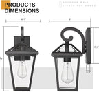 Outdoor Light Fixtures Wall Mount, Waterproof Exterior Wall Lanterns with Glass, Outside Wall Sconces, Front Porch Lights for House Garage Doorway Patio (Small, 1Pack)