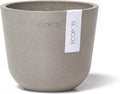 Ecopots Oslo Mini Durable Modern Round Indoor/Outdoor Recycled-Based Composite Flower Pot Planter, Taupe, 4.5"