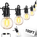 ZJOJO 100FT Outdoor String Lights, G40 Globe Outdoor Lights with 30 Shatterproof LED Bulbs (3 Spare), 2700K Hanging IP65 Waterproof Patio Light String Lights for Outside Backyard Porch Party