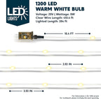 Joiedomi 1200 LED Christmas Lights Outdoor,394 FT Warm White Christmas Tree Lights with 8 Modes Timer, PVC Clear Wire String Lights with Reel for Indoor Outdoor Holiday Xmas Eve Night Decorations