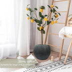 11.8 H x 14.5" Dia (8.9" Pot Opening) Plastic Round Black Planters for Outdoor Plants, Resin Flower Pot for Indoor and Outdoor Plants, Plant Pot with Drainage Holes and Plug for Home Patio Garden