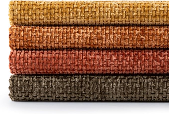 MIULEE Pack of 4 Fall Orange/Yellow Couch Throw Pillow Covers 18x18 Inch Halloween Soft Decorative Chenille Pillows Farmhouse Accent Cushions for Boho Home Decor Spring Sofa Bedroom Living Room