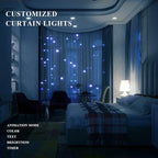 JMEXSUSS App-Controlled Color Changing Curtain Lights, 400 LED RGB String Lights for Halloween, Bedroom, Window, Wall, Party, Backdrop, Christmas, Indoor, and Outdoor Decorations, 6.5x6.5ft