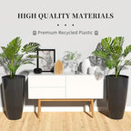 QCQHDU 21 inch Tall Planters for Outdoor & Indoor Plants, 2 Pack Sturdy Plant-Flower-Tree Pots for Front Porch Patio Deck Living Room Decor