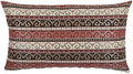 Lumbar Throw Pillow Covers Burgundy Red and Black Kilim - 14 x 24 Inches Decorative Pillows, Boho Room Decor for Couch, Bohemian Outdoor Case for Farmhouse, Ethnic Shams, Aztec, Patio