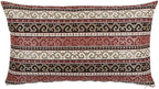 Lumbar Throw Pillow Covers Burgundy Red and Black Kilim - 14 x 24 Inches Decorative Pillows, Boho Room Decor for Couch, Bohemian Outdoor Case for Farmhouse, Ethnic Shams, Aztec, Patio