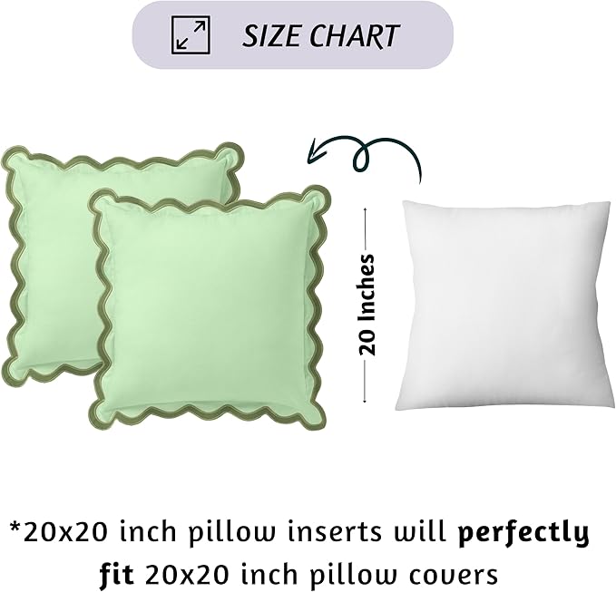 Folkulture Throw Pillow Cover | Set of 2 (20 x 20) | Decorative or Cute Outdoor Pillow, Sage Green Throw Pillows | Green Decor for Couch Pillows for Living Room