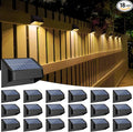 Brighter Solar Fence Lights 18 Pack, RGB 8 Colors, Dusk to Dawn Deck Light, Fence Lights Outdoor IP65 Waterproof, Solar Outdoor Lighting for Backyard/Railing/Wall/Step/Patio(Black)
