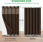 Extra Long No Hooks Needed Linen Textured Shower Curtain with Snap-in Fabric Liner Set,White Hotel Luxury Decor Shower Curtains for Bathroom,Waterproof & Washable,71Wx86H,Brown