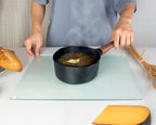 Glass Cutting Board 16"x12": Tempered Glass Kitchen Counter Protector - Durable- Scratch-Resistant, Heat-Proof - Design 6 - Woven Textured Design