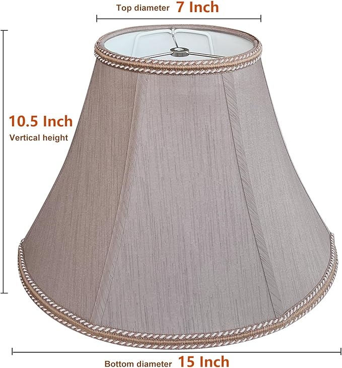 Tootoo Star Brown Large Drum Lamp Shade for Chandeliers Floor Light and Table Lamp,12x16x11" Spider,Fabric Natural Linen Hand Crafted (Brown color)