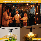 ZJOJO 35FT Outdoor String Lights, G40 Globe Outdoor Lights with 15 Shatterproof LED Bulbs 2700K, IP65 Waterproof Patio Light