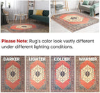 Keen Home Design 2x12 Rug - Machine Washable Runner with Non-Slip Backing, Ideal for Hallway, Entryway, Kitchen, Laundry Room - Vintage, Easy Clean, Durable, Low Pile Rug - (2'6" x 12')