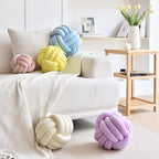Sioloc Soft Knot Ball Pillows,Round Throw Pillow Cushion Home Decoration Plush Pillow,Throw Knotted Pillow Handmade Round Plush Pillow（10.6inches,Yellow）