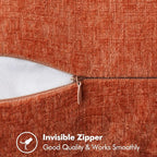 MIULEE Pack of 2 Fall Couch Throw Pillow Covers 18x18 Inch Rust Farmhouse Decorative Pillow Covers with Stitched Edge Soft Chenille Solid Dyed Pillow Covers for Sofa Bed Living Room