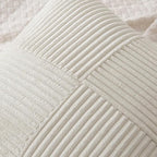 MIULEE Beige Corduroy Pillow Covers Pack of 2 Boho Decorative Spliced Throw Pillow Covers Soft Solid Couch Pillowcases Cross Patchwork Textured Cushion Covers for Living Room Bed Sofa 20x20 inch