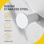 SAYAYO White Hooks for Hanging, Heavy Duty Towel Hooks for Bathrooms, Modern Coat Hook SUS 304 Stainless Steel Robe Hook 4 Pcs