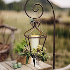 Outdoor 6pcs Flameless Waterproof Candles with Handy Remote Control, Cycle Timer Battery Operated Candle Grease Effect LED Flickering Pillar Plastic Long Lasting (Ivory, 3" x4" 5" 5" 6" 6" 7")