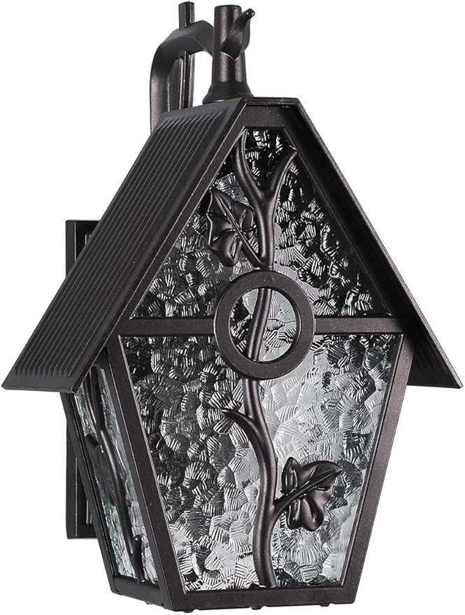 Rustic Outdoor Wall Lanterns Exterior Wall Mounted Sconce Light Designer Style Outdoor Light Fixtures for Home Patio Garden Garage Farmhouse Porch Lighting with Water Glass, Oil Rubbed Brown