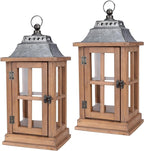 Bdor Lantern Decorative (Set of 2) - 15in IP65 Waterproof Vintage Style Candle Lantern, Decorative Lanterns for Home Decor, Indoor Outdoor, Front Porch, Garden, Farmhouse Weddings Style (No Candles)