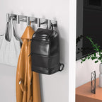 Wall Mounted Coat Rack-5 Hooks, Heavy Duty Stainless Steel Wall Hooks for Towel Coat Bag, Hat Rack Coat Hanger Coat Hooks Towel Racks for Bathroom Entryway Kitchen Hotel (Silvery, 1 Pack)