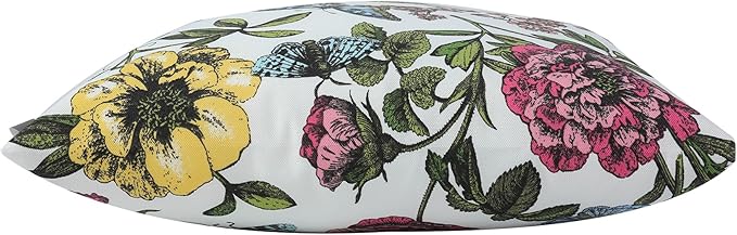 Water Resistant Outdoor Throw Pillows for Patio Furniture,18x18 Inch Decorative Pillows Set of 2 with Insert,Hidden Zipper Headrests for Sofa Couch Chair(Butterfly Flower)
